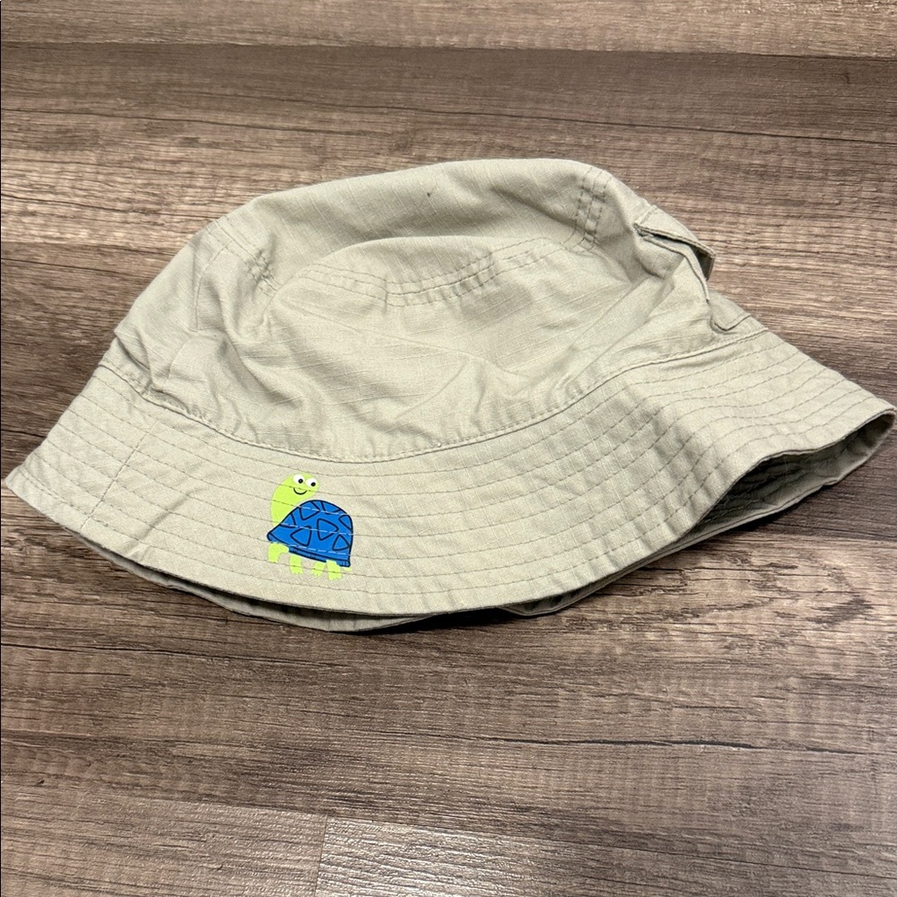 Jumping Beans Beige 2-4T Bucket Hat with Turtle Patch